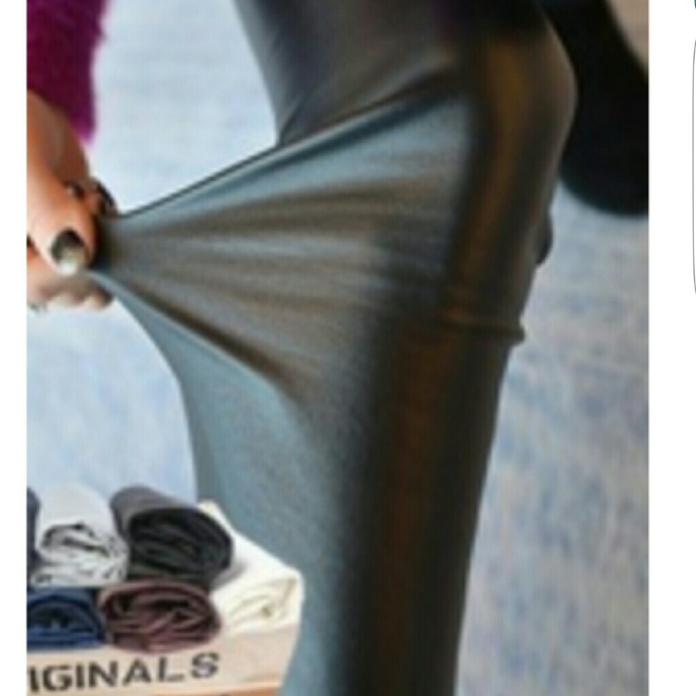 high elastic black "leather" leggings